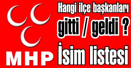 Milliyetçi Hareket Partisi İstanbul İlçe Başkanları Listesi belli oldu.