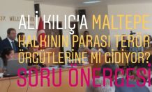 Ali Kılıç'a Maltepe halkının parası terör örgütlerine mi gidiyor? Soru Önergesi