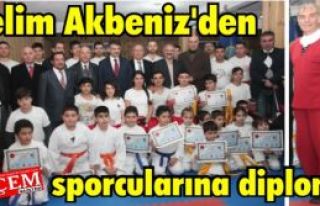 Selim Akbeniz'den sporcularına diploma