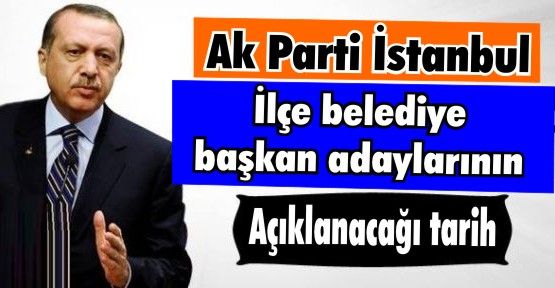 Başbakanın İstanbul ilçe belediye başkan adaylarını açıklayacağı tarih