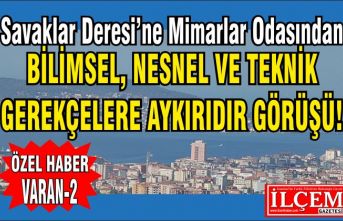 Kartal Savaklar Deresi'ne Mimarlar odası'ndan, Bilimsel, nesnel ve teknik gerekçelere aykırıdır görüşü.