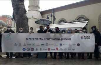 Milli İradeye parmak sallayanlara,  "Bizler Vatan nöbetindeyiz!" Dediler.