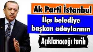Başbakanın İstanbul ilçe belediye başkan adaylarını açıklayacağı tarih