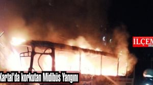 Kartal'da Midibüs yangını