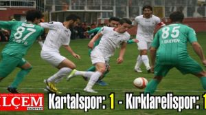 Kartalspor: 1 - Kırklarelispor: 1