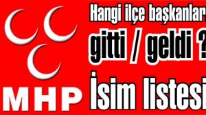 Milliyetçi Hareket Partisi İstanbul İlçe Başkanları Listesi belli oldu.