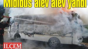 Pendik'te Midibüste yangın çıktı.