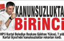 CHP'li Başkan Yüksel, kanunsuzlukta birinci.