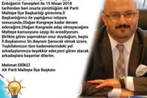 Mehmet Erikçi, " İlçe Başkanlığına aday değilim!"