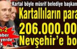 Kartal’ın paralarıyla Nevşehir’e 206 bin lira...