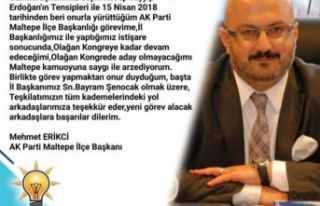 Mehmet Erikçi, " İlçe Başkanlığına aday...