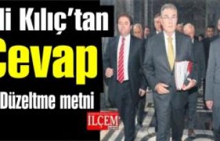 Ali Kılıç'tan düzeltme metni talebi.