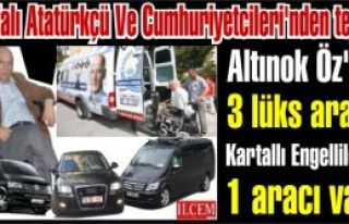 Altınok Öz'ün 3 lüks aracı, Kartallı Engellilerin...