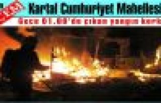 Kartal Cumhuriyet Mahallesinde yangın