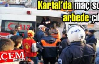 Kartal’da maç sonu arbede çıktı.
