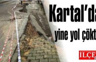 Kartal'da yine yol çöktü! Yolu çökerten inşaat...