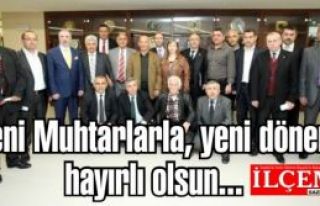 Kartal'ın Yeni seçilen muhtarları belediye başkanıyla...