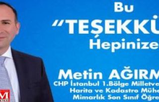 Metin Ağırman'dan teşekkür mesajı