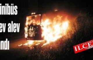 Pendik'te minibüs alev alev yandı.