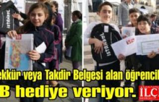 Teşekkür veya Takdir Belgesi alan öğrencilere...